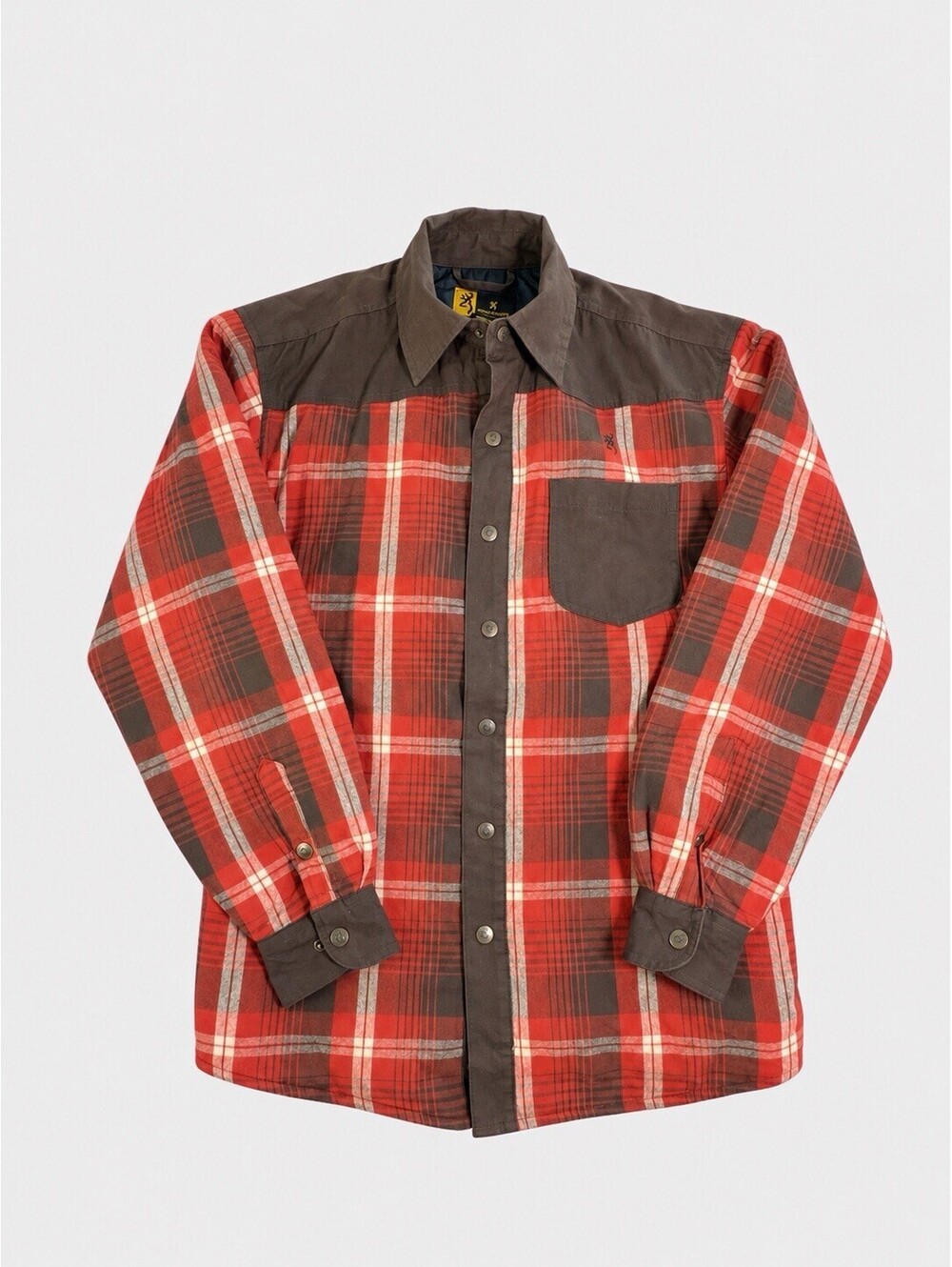 Browning Men's Jacket Flannel Plaid Coat Size Large Button Front Hunting Outdoor